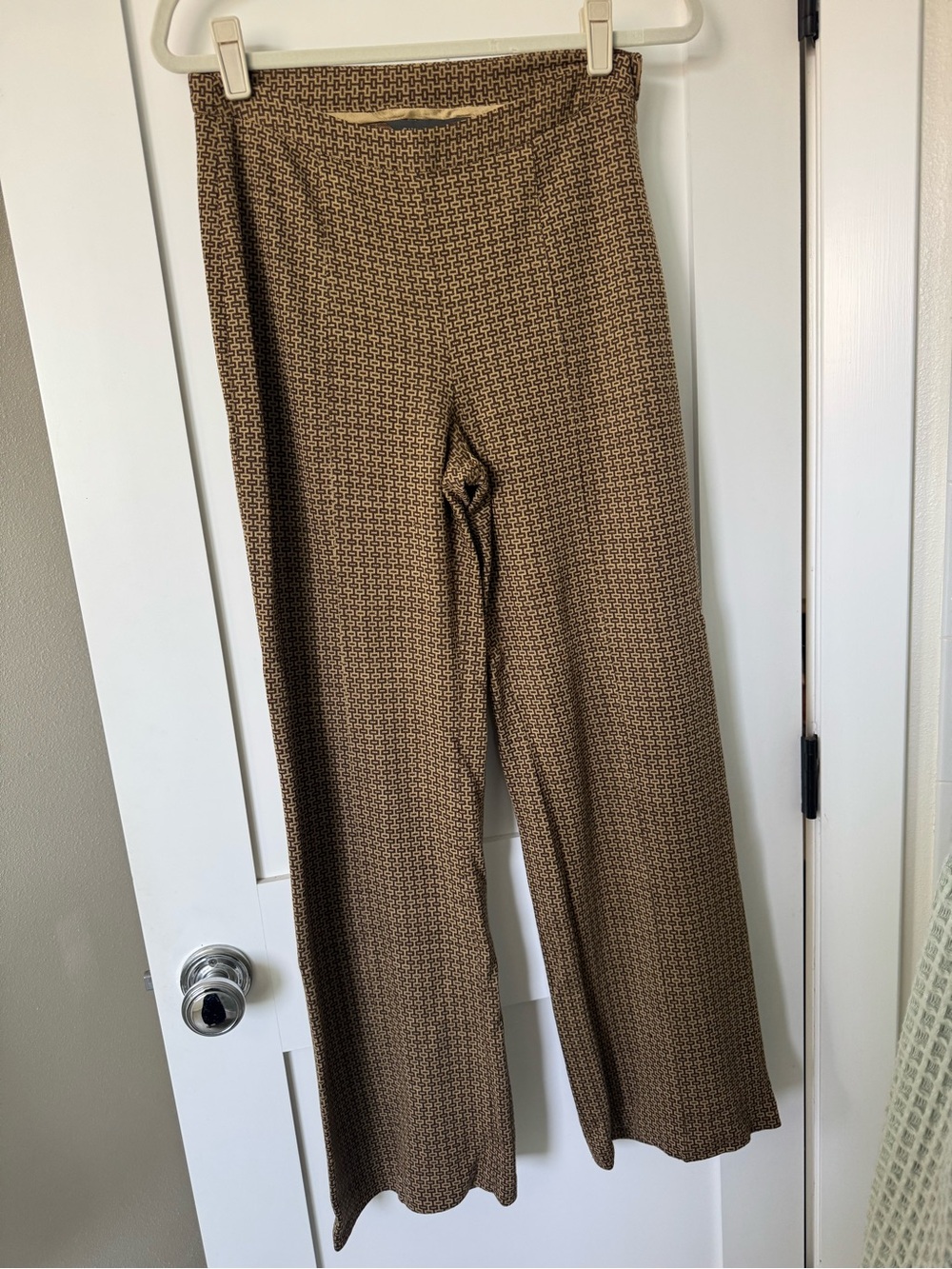 Banana Republic Brown Geometric Wide-Leg Trousers